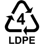 یکی از انواع پلاستیک های مورد استفاده در بسته بندی مواد غذایی و پلاستیک قابل بازیافت LDPE  با شماره بازیافت 4 - میباشد.
